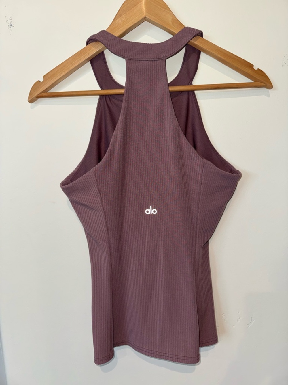 ALO Yoga Ribbed Racerback Tank - Mauve Plum - Picture 2 of 3